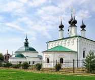 Ensemble of Suzdal Churches at Trading Rows in Summer