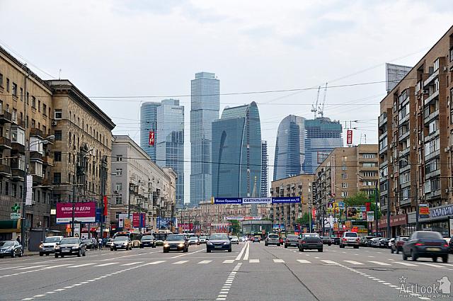 Bolshaya Dorogomilovskaya Street and Modern Skyscrapers