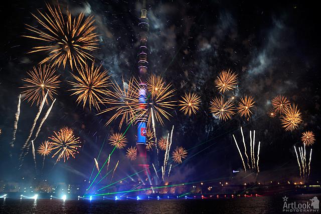 Breathtaking Fireworks at Ostankinskaya TV Tower