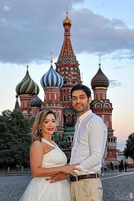 Moscow Evening Photoshoot - In Front of St. Basil’s Cathedral at Sunset