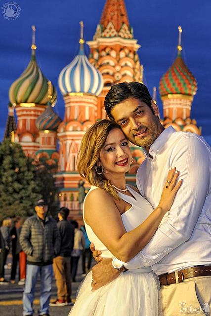 Moscow Evening Photoshoot - In the Background of the Domes of St. Basil’s Cathedral