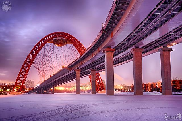 Zhivopisny Bridge in Winter Twilight
