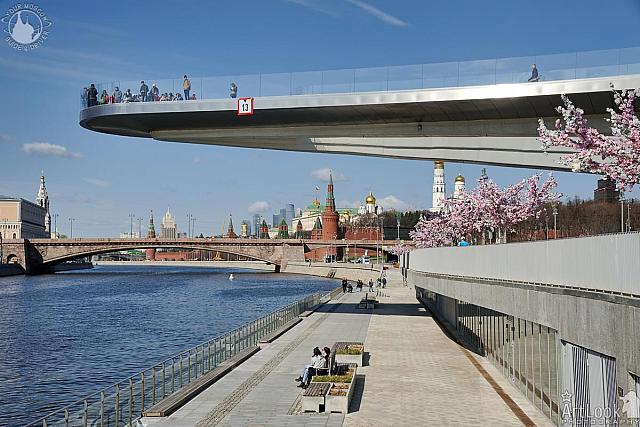 At the Pier of Park Zaryadye in a Spring Morning