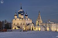 Architectural Ensemble of Suzdal Kremlin in Winter Twilight