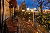 Christmas Decorations of Outdoor Caf? at Red Square in Twilight