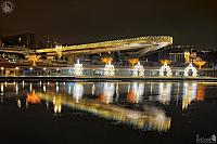 Illuminated Floating Bridge & Pier of Zaryadye Park on New Year's Eve