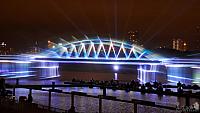 Light Projection of the Kerch Bridge on Krylatskoye Rowing Canal