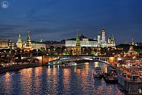 Panorama of Moscow Kremlin in Summer Twilight