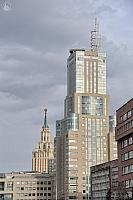 Moscow Towers at Sakharov Prospect under Grey Clouds