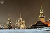 Red Square Under the Snow Before Christmas