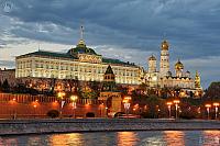 Architectural Ensemble of Moscow Kremlin in Spring Twilight
