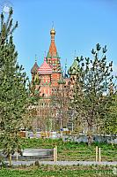St. Basil’s Cathedral Framed by Trees in Spring