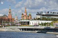 Overview Moscow Landmarks at Zaryadye Park in Spring