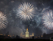 Spectacular Firework Show on Sparrow Hills - Part of Circle of Light Festival in Moscow
