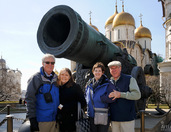 Under the huge barrel of the famous Tsar Cannon