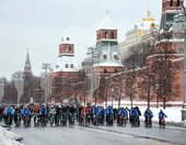 The Third Winter Bicycle Parade in Moscow 2018