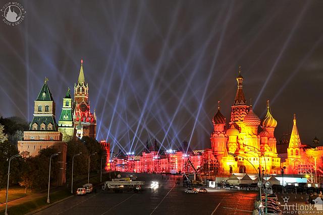 Beams of Light over the Red Square