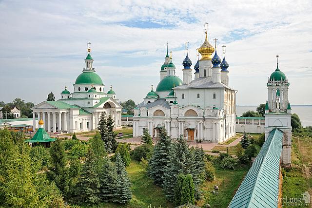 Ensemble of Spaso-Yakovlevsky Monastery in Cloudy Summer Day