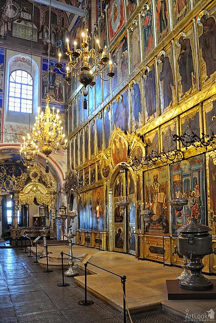 Iconostasis and Church Chandeliers of Nativity Cathedral (Angle View)