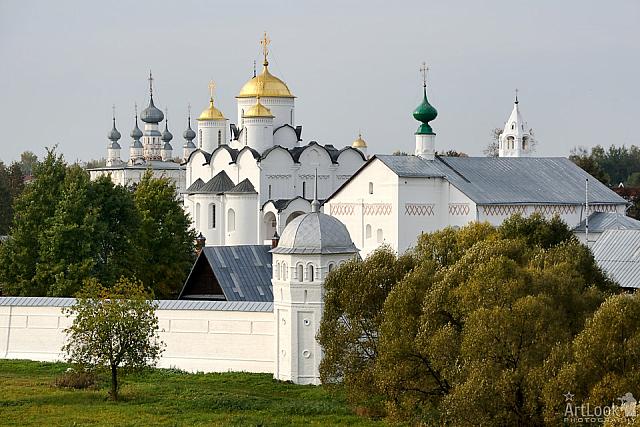 Architectural Ensemble of Pokrovsky Convent Framed with Trees