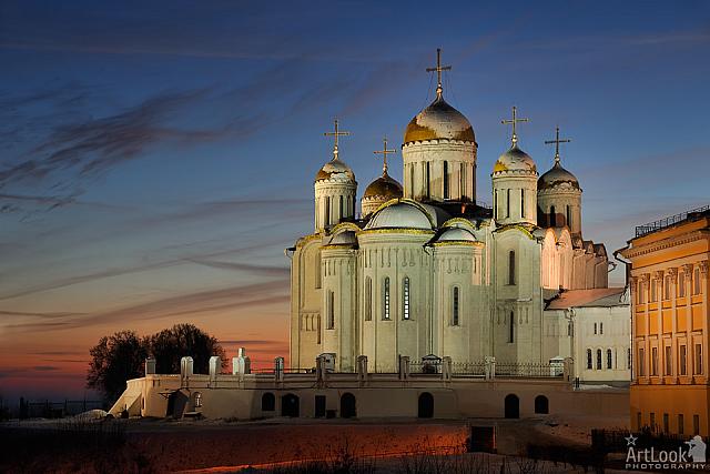 Majestic Dormition Cathedral at Winter Sunset