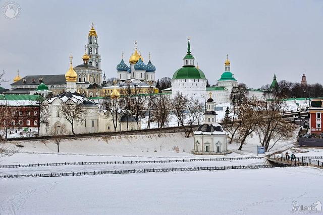 Overview Saint Sergius Lavra from Blinnaya Hill in Winter