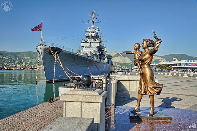 Monument to the Sailor`s Wife and Warship Admiral Kutuzov