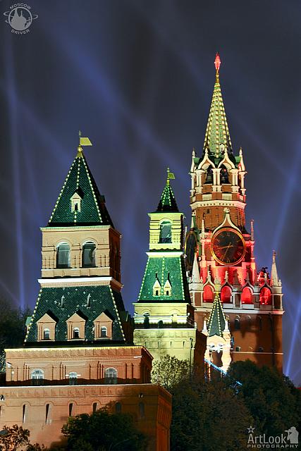 Light Beams Over Kremlin Towers
