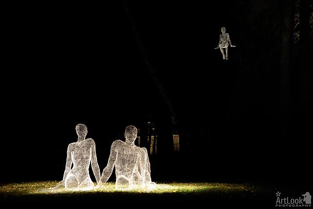 Illuminated Family by Cedric Le Borgne in Tsaritsyno Park