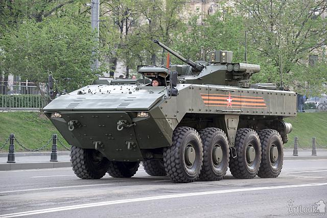 Bumerang 8x8 Armoured Vehicle Personnel Carrier at Kudrinskaya Square