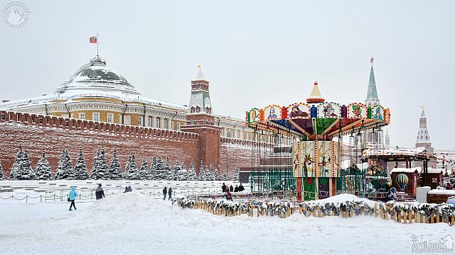 Red Square in February Blizzard