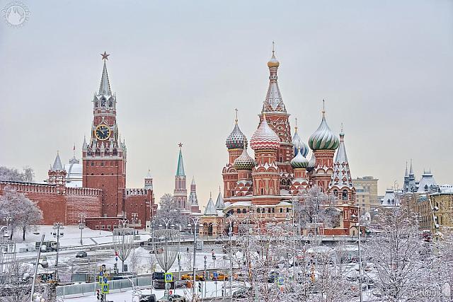Main Moscow Attractions in Heavy Snowfall
