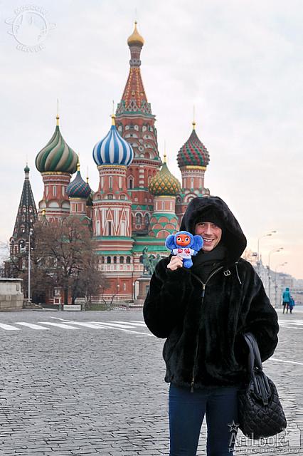 With Blue Cheburashka at Red Square