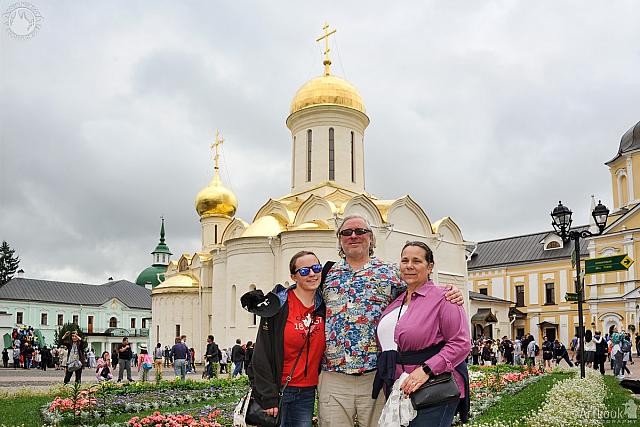In Background of Shining Gold Ancient Holy Trinity Cathedral