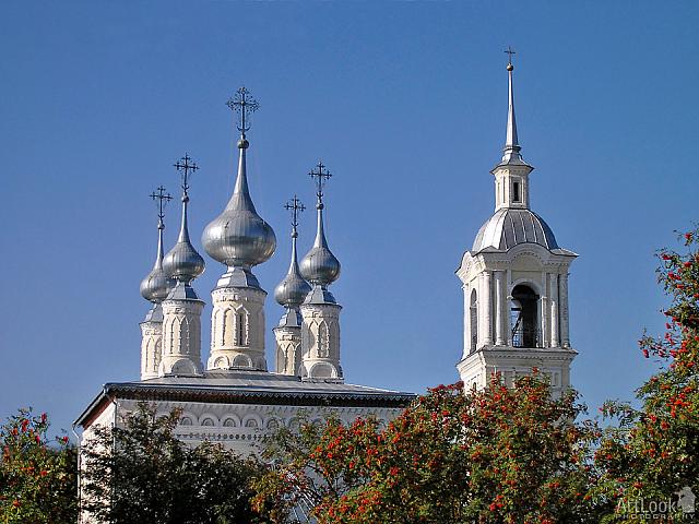 Silver Domes and Bell Tower of Smolenskaya church (Suzdal)