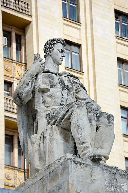 Defender of the Motherland - Sculpture of Soldier with Machine Gun