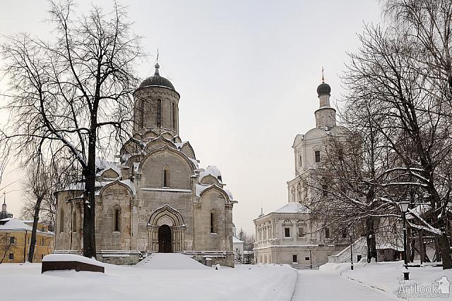 Architectural Ensemble of Andronik Monastery Covered with Snow