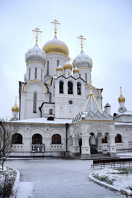 At the Front of Nativity Cathedral After Snowfall