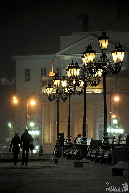 Night Walk by Street Lamps