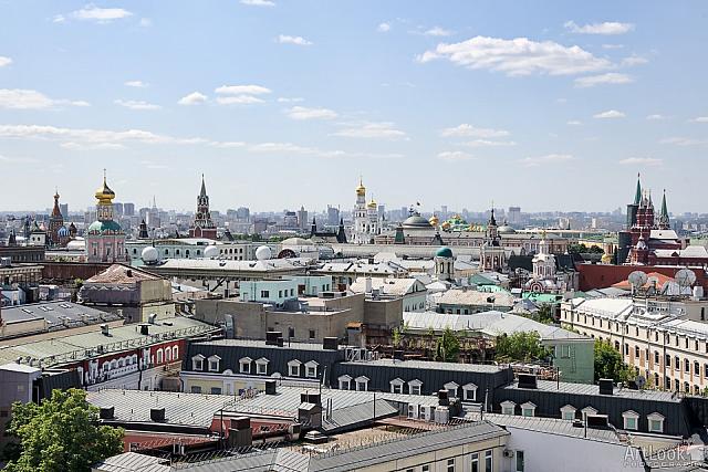 Towers and Roofs of the Buildings in Historical Center of Moscow
