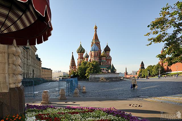 Walking to St. Basil’s Cathedral in Early Summer Morning