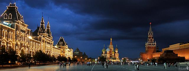Panorama of Red Square at one Summer Day