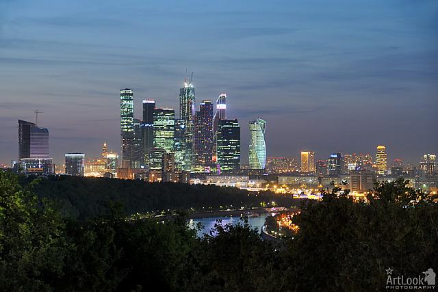 Evening Twilight Over "Moskva-City" Skyscrapers