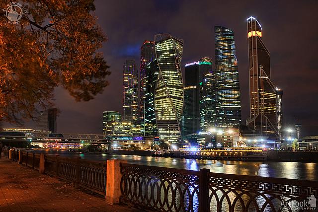 Moskva-City from Tarasa Shevchenko Embankment at Night
