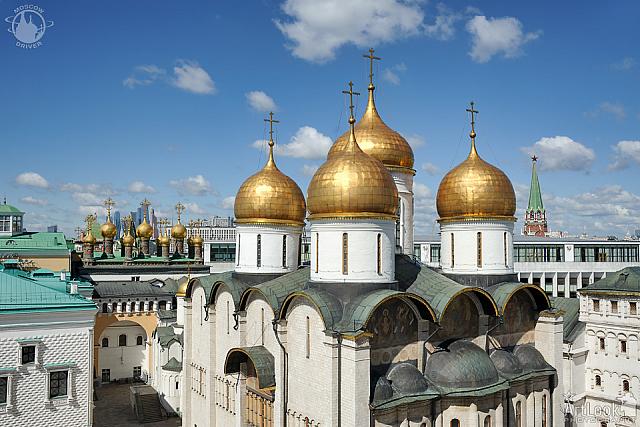 Golden Cupolas of Assumption Cathedral Touching The Sky