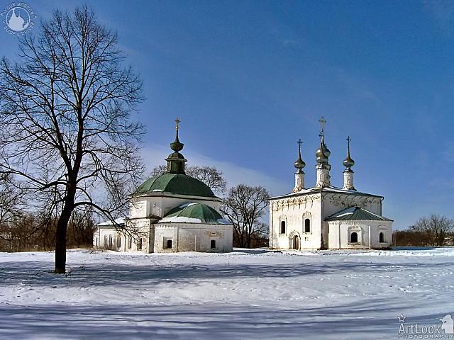 Winter Scenery with Old Churches of Suzdal