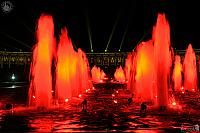 Red Fountains and Light Projections on the Victory Museum