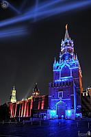 Beams Over Spasskaya Tower Colored in Blue