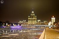 Glowing Kotelnicheskaya Embankment Building on New Year’s Eve