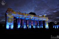 Blue Lighted Triumphal Gates of the Gorky Park